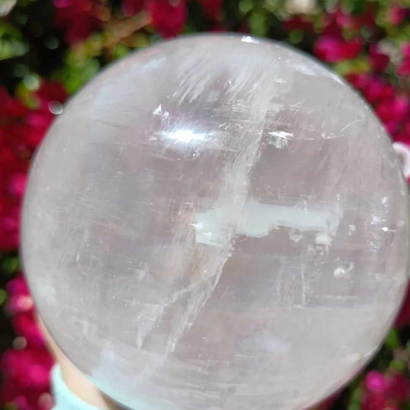 SOLD 12.5in circumstance Merkabite calcite Crystal Sphere - Picture 3 of 6